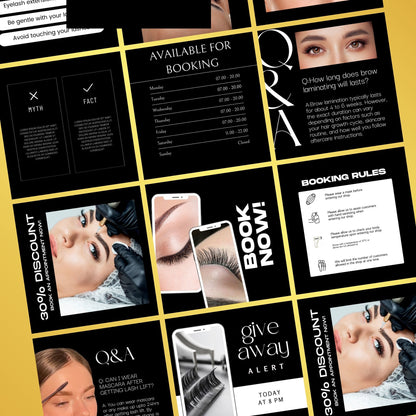 Lash Tech Templates | Lash Extension Instagram Templates