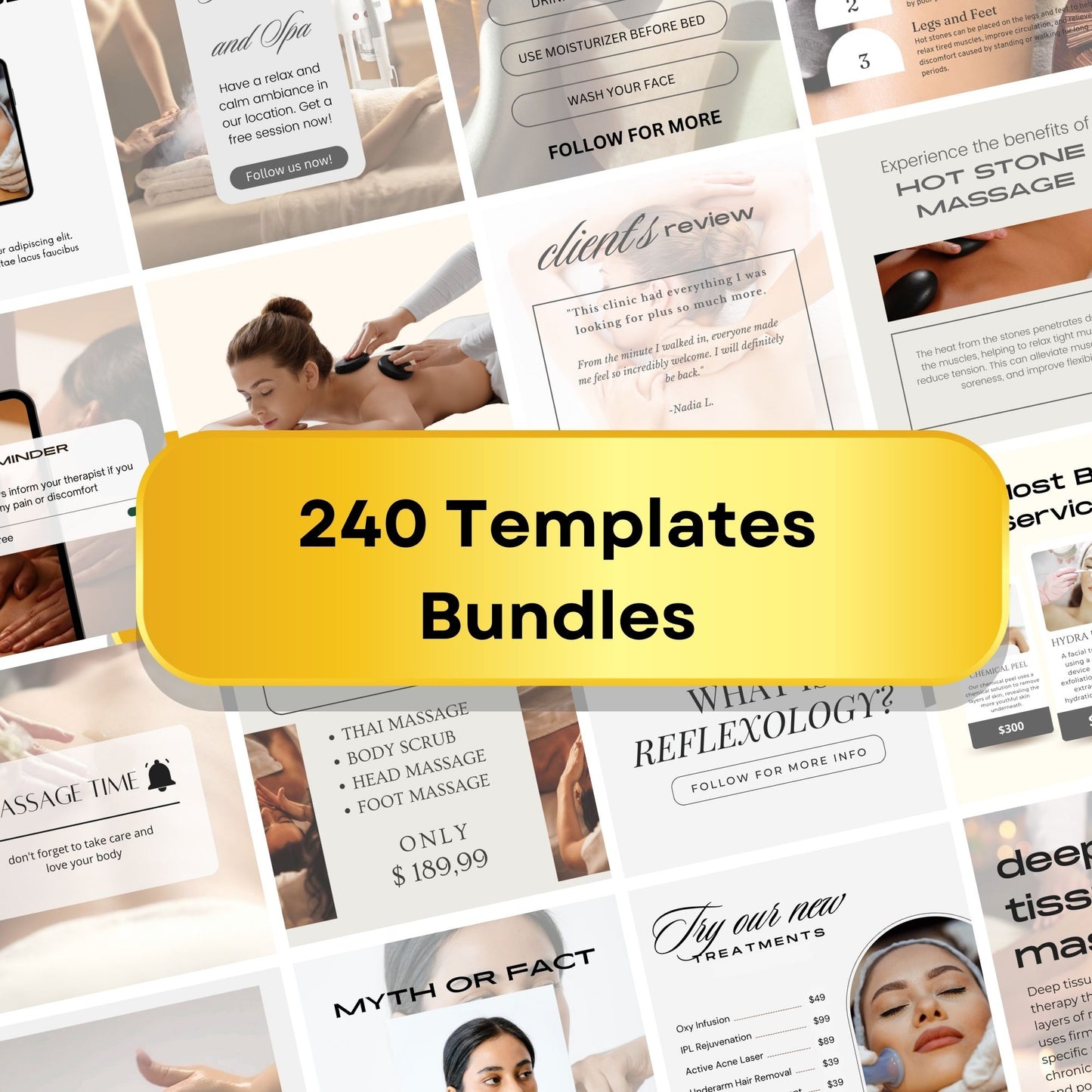 Massage Templates | Massage Therapy Social Media Templates