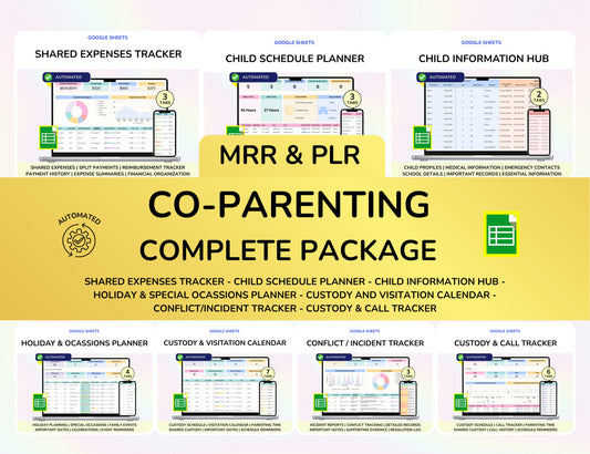 Co-Parenting Planner Bundle Shared Expenses Custody and Call Logs