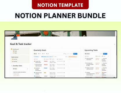 Notion Planner Essential Bundle, Notion dashboard, Notion template, Notion Tracker, Notion Productivity, Notion Task tracker