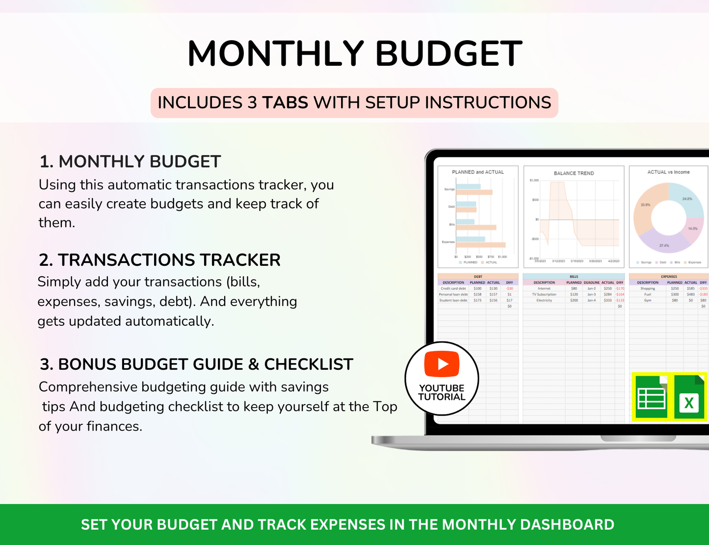 Plr MRR Budget Bundle PLR Google Sheets PLR Spreadsheet Monthly Budget Excel Debt Tracker Bill Calendar Net Worth Tracker Budget Planner