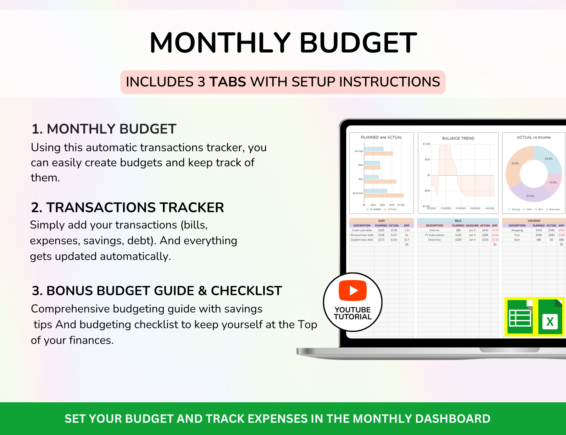 Plr MRR Budget Bundle PLR Google Sheets PLR Spreadsheet Monthly Budget Excel Debt Tracker Bill Calendar Net Worth Tracker Budget Planner