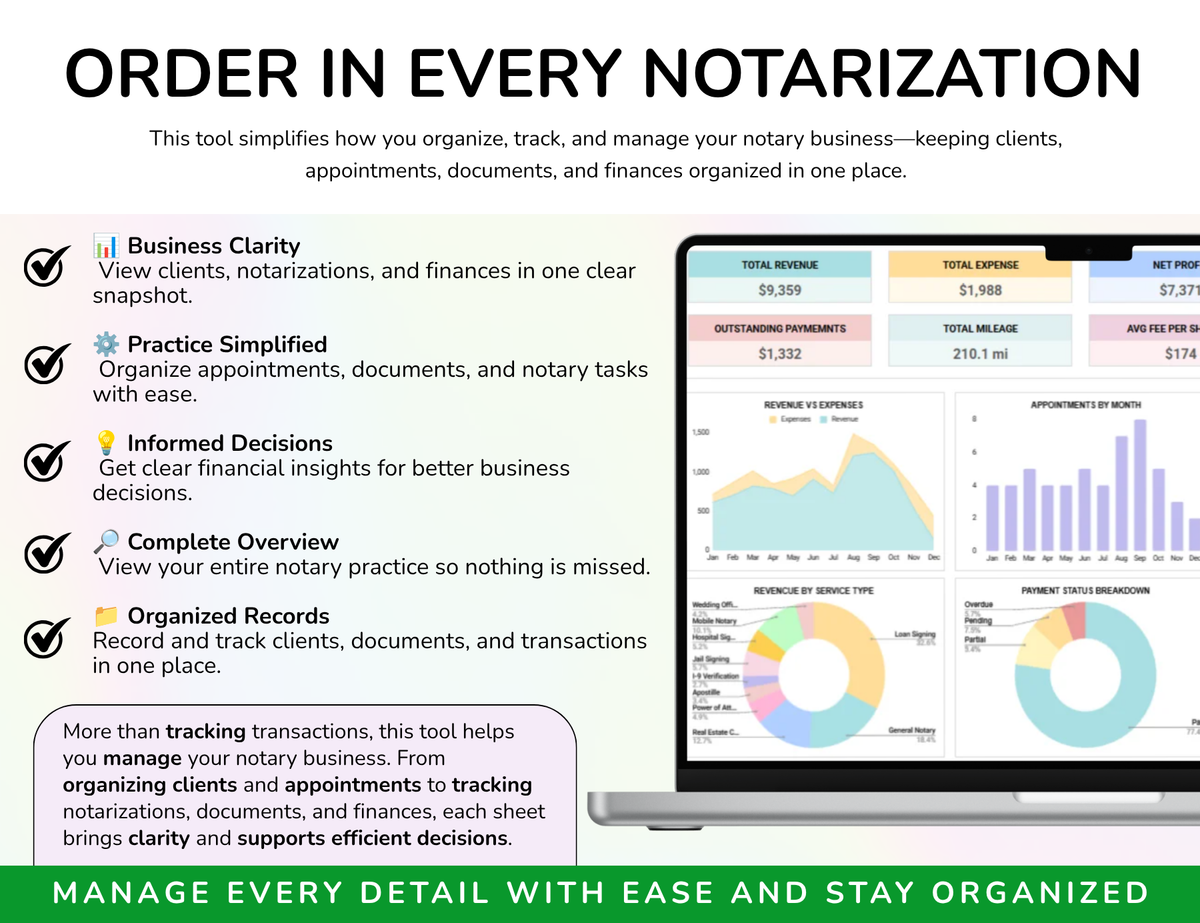 Notary Planner Notary Public Business Tracker