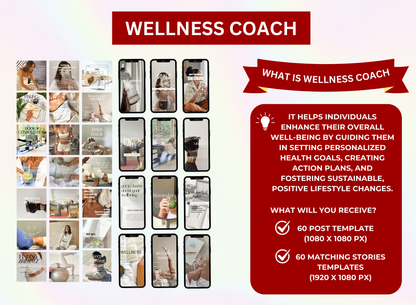 Wellness Coach template, PLR Templates, PLR planner, plr digital products, PLR, nutrition coach templates, master resell rights, Life Coach Template, holistic coach templates, Coach Templates, coach social media, coach instagram, Coach Canva, Coach Branding Kit
