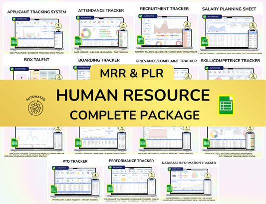 Human Resource Complete Package – 15-in-1 HR Spreadsheet Bundle