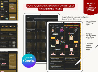 Dark Digital Planner to Resell [ Free Gift ]