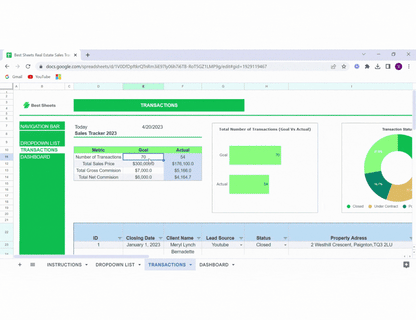 real estate sales tracking