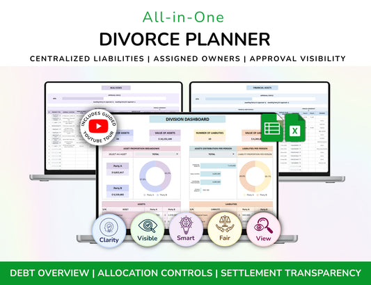 Divorce Planner Spreadsheet Asset Division Financial Settlement