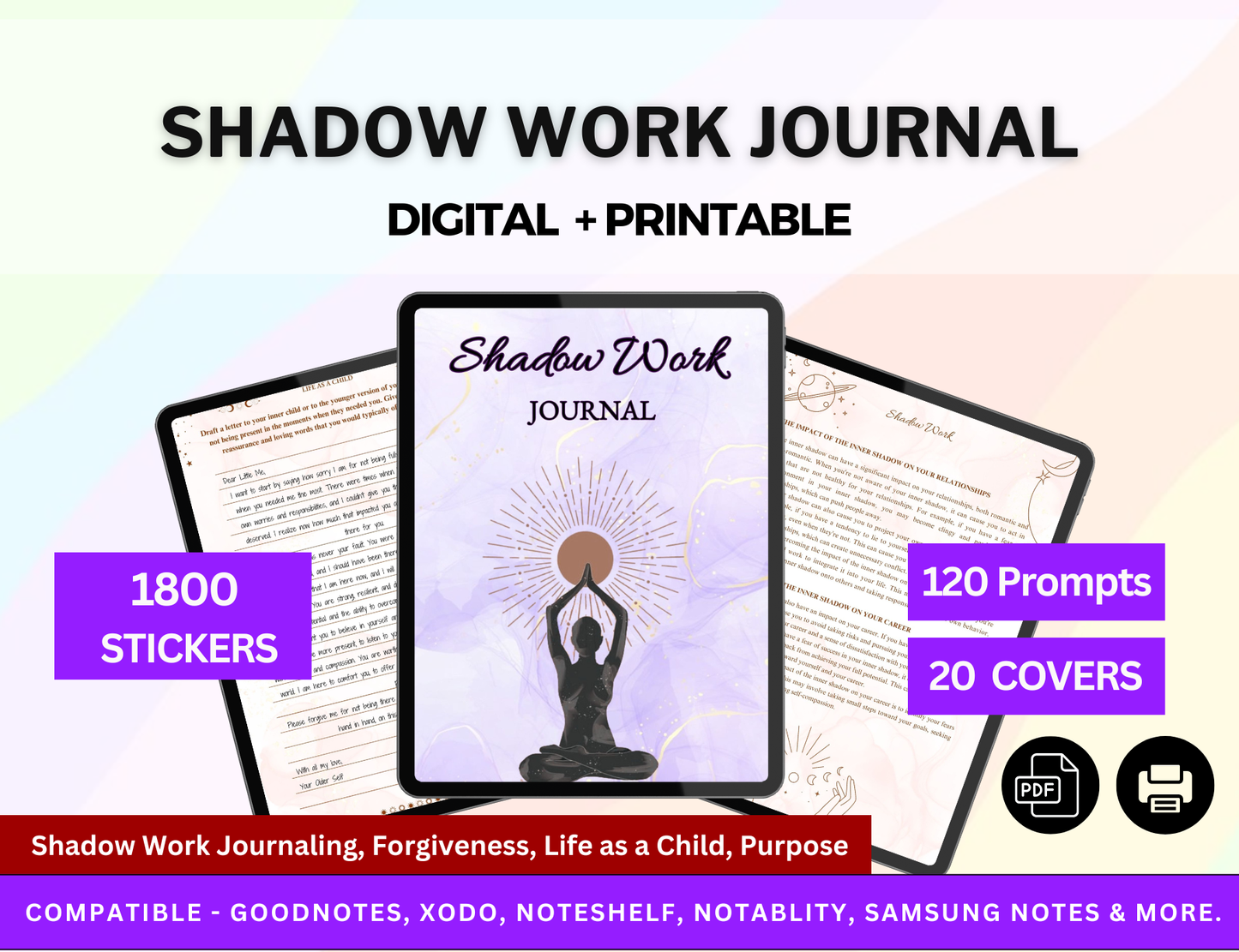 Shadow work planner, shadow work plr, shadow work guide, shadow work journal, shadow work workbook, shadow work digital, shadow work prompts