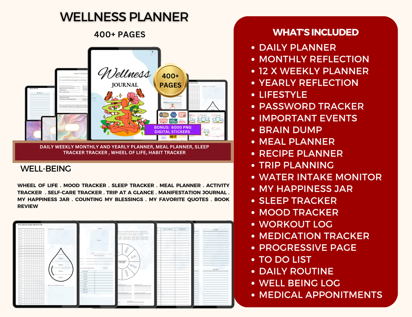 manifesting book journal, journals for self care, journal self care, Gratitude journal digital, gratitude journal, Girl Boss, fitness planner template, fitness planner printable, fitness planner, financial planner, etsy listing mockup, Digital Wellness Planner, Digital Wellness Journal, digital reading journal, Digital gratitude journal, daily wellness journal, Daily Wellness Diary, budget template, Budget planner template, Budget planner for saving money, Budget Planner, best wellness planner, Best wellnes