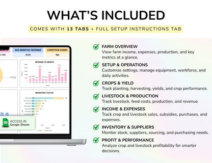 Farm Management Spreadsheet, Plant Planner, Animal Planner, Egg Tracker