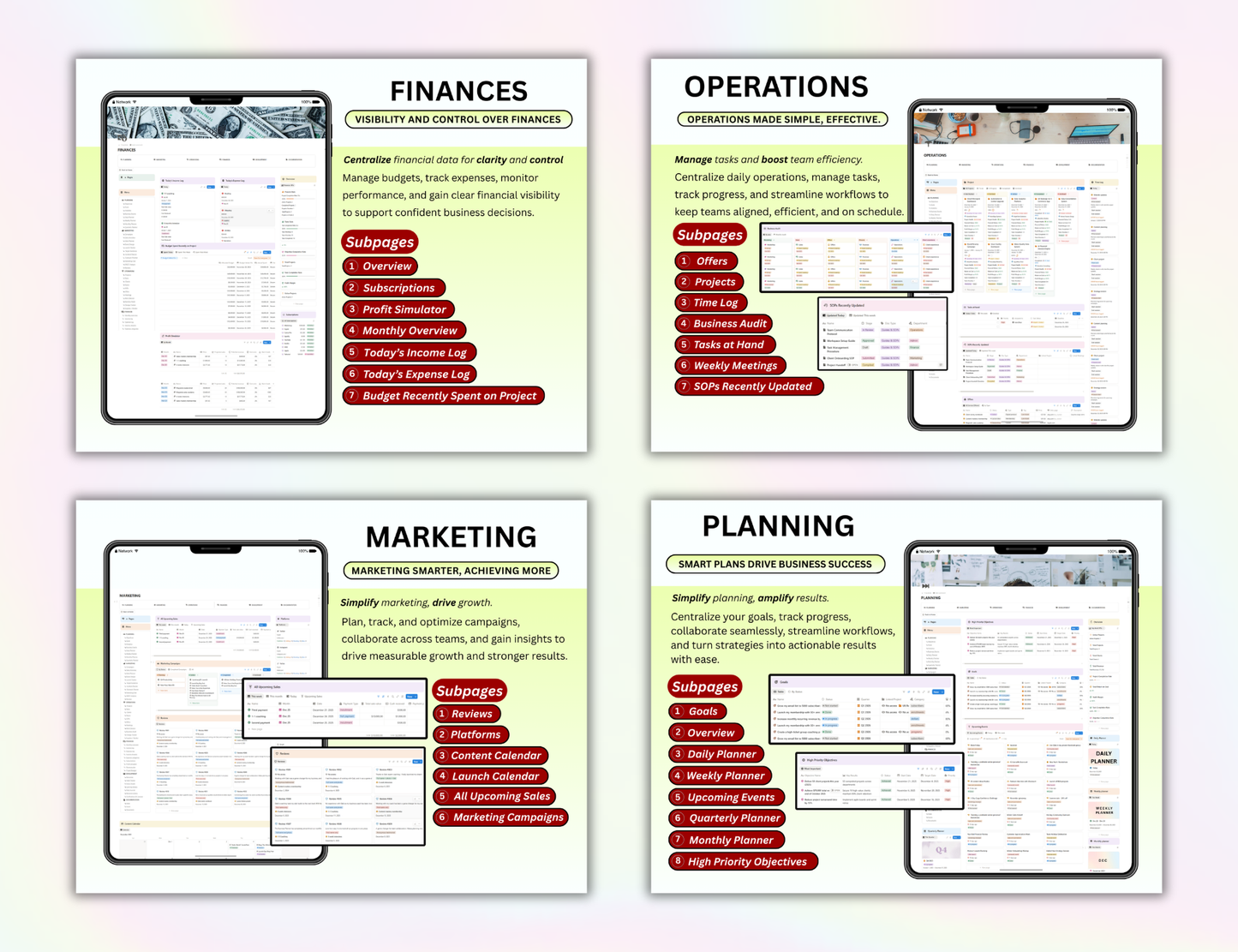 Business Notion Planner Package Pro, Notion, Notion template, Notion dashboard, Project management, Client Tracker, Business Templates