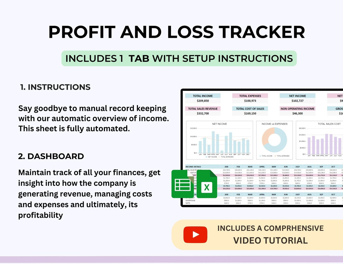 Profit and Loss Statement Spreadsheet