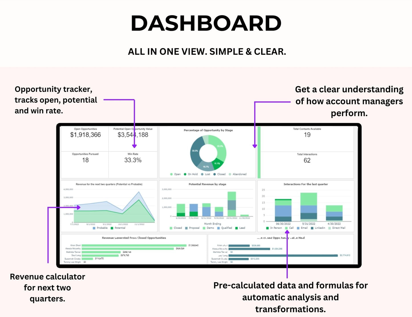 Customer Relationship Management CRM Tracker Excel and Google Sheets