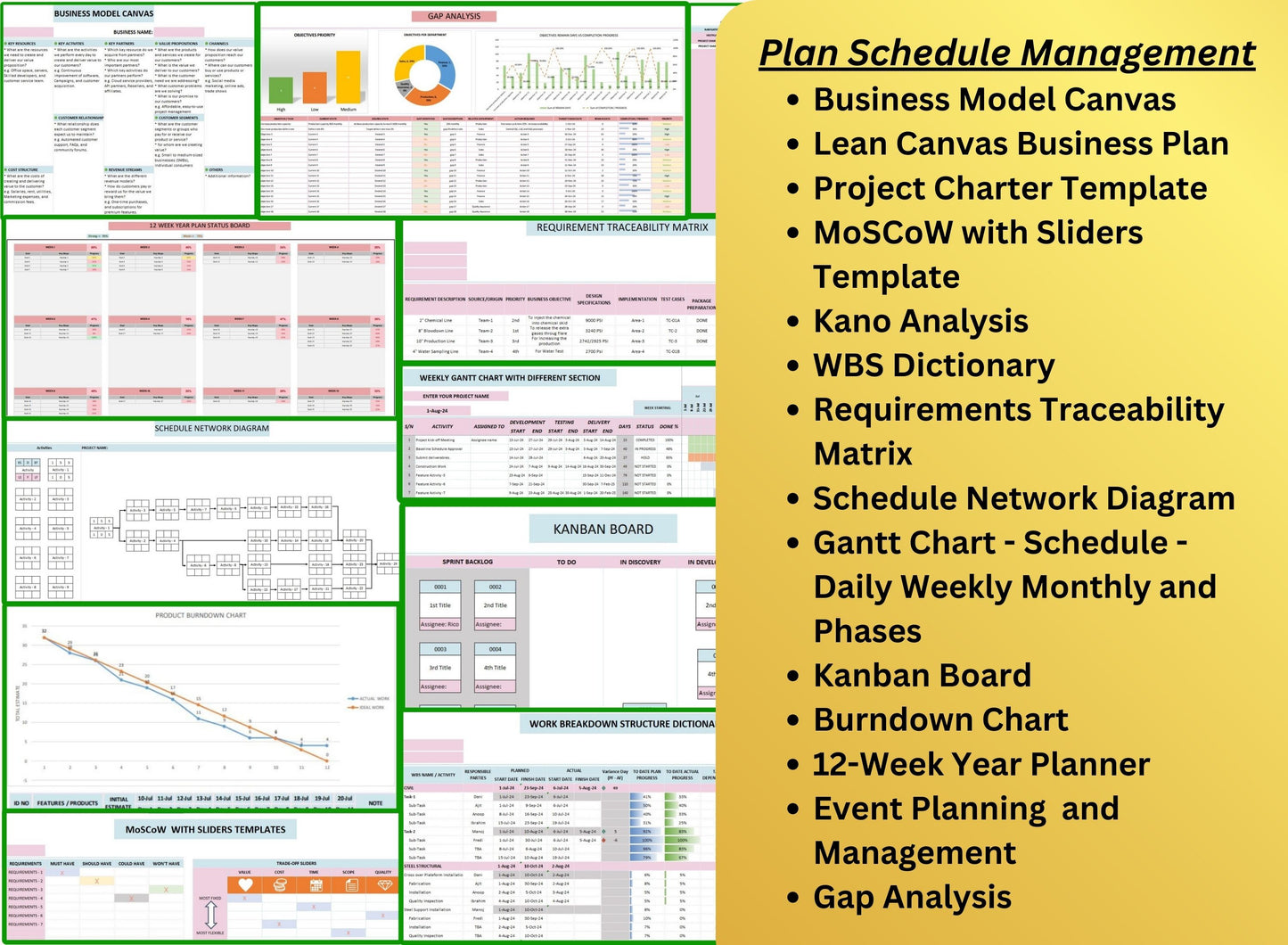 60+ Project Management Excel and PPT templates