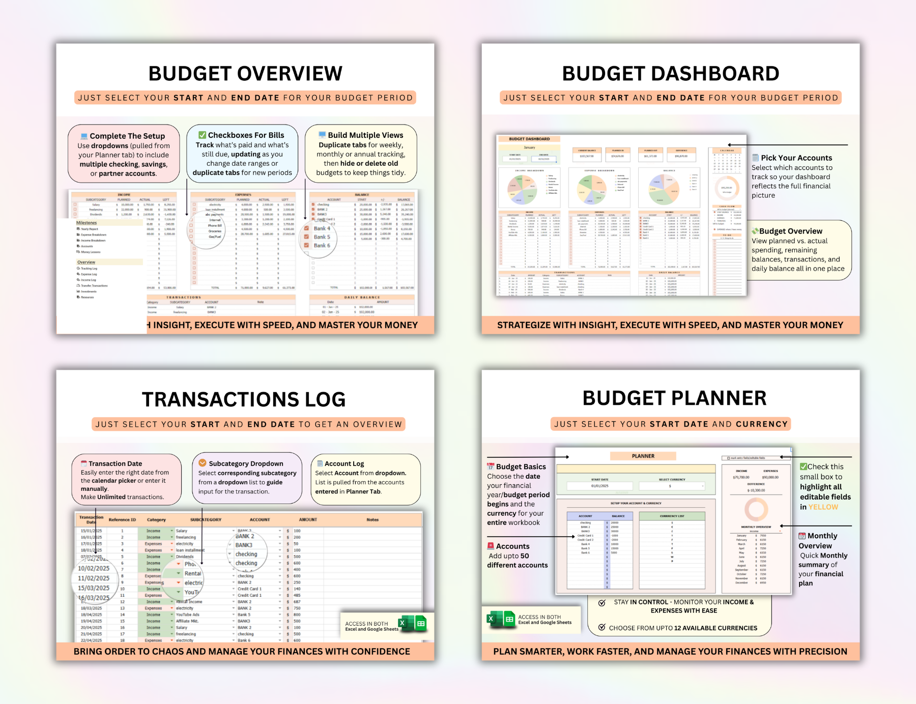50 30 20 Annual Budget, Budget Excel, Budget Google Sheets, Budget Planner, Budget Tracker, Budget Spreadsheet, Budget Template