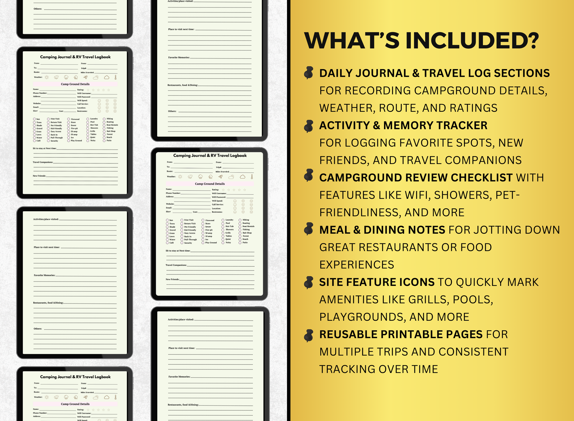 camping and rv travel planner, camping and rv travel workbook, camping and rv travel worksheet, camping and rv travel fillable pdf, camping and rv travel journal, worksheet, workbook, planner, fillable pdf, daily planner, digital planner, fill out pdf, fill out pdf online, best planners, custom planner, editable pdf, pdf fillable form, best online planner