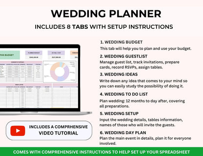 Wedding Spreadsheet Excel  Master Resell Rights