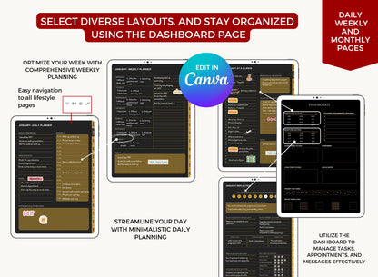 Dark Digital Planner to Resell [ Free Gift ]