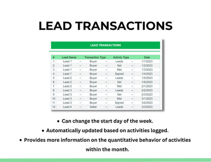 real estate client tracking  spreadsheet