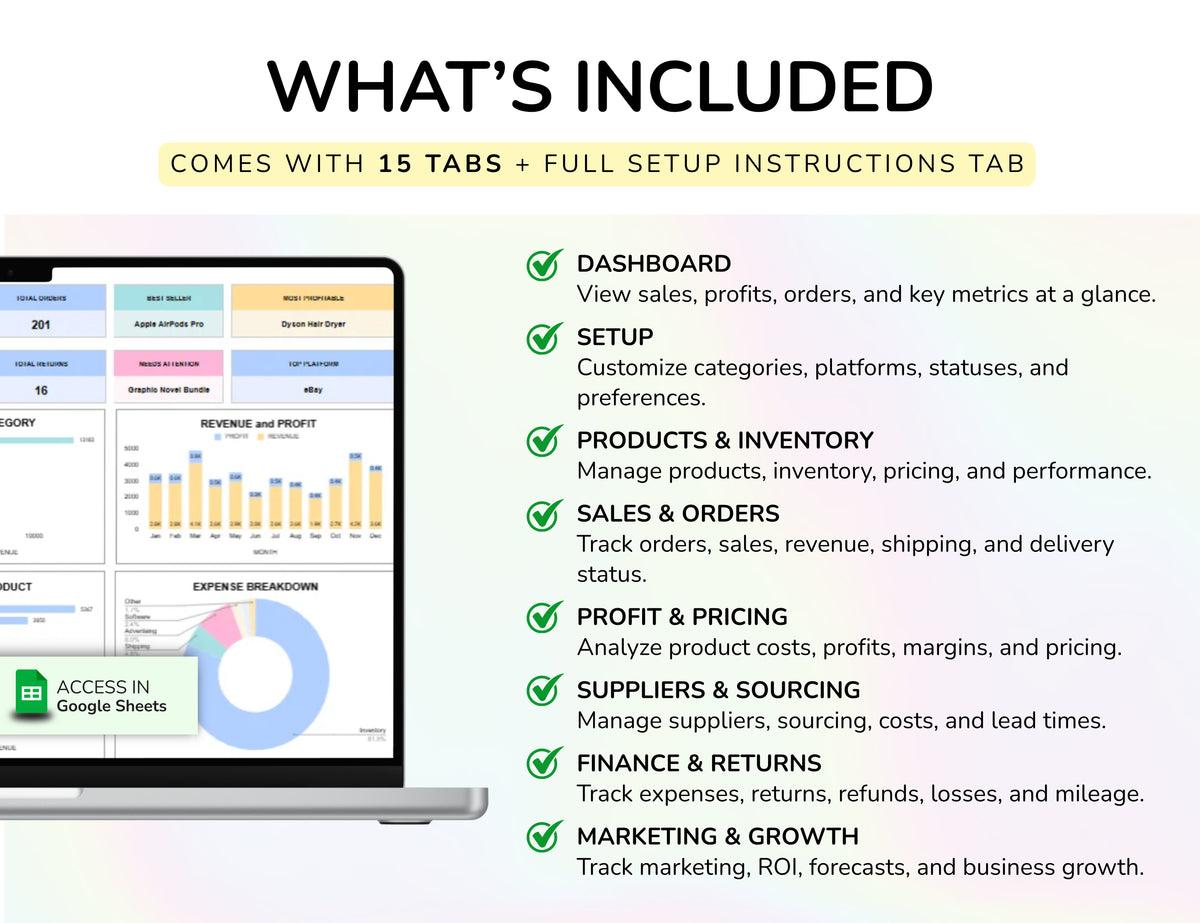 Reseller Spreadsheet Template Resale Business Planner Reseller Bookkeeping