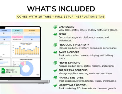 Reseller Spreadsheet Template Resale Business Planner Reseller Bookkeeping