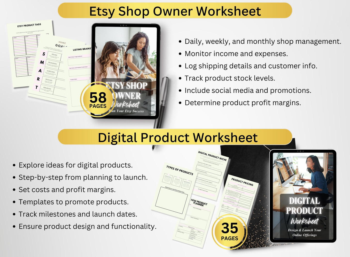 Etsy Seller Selling on Etsy Digital Product Worksheet Private Label Rights