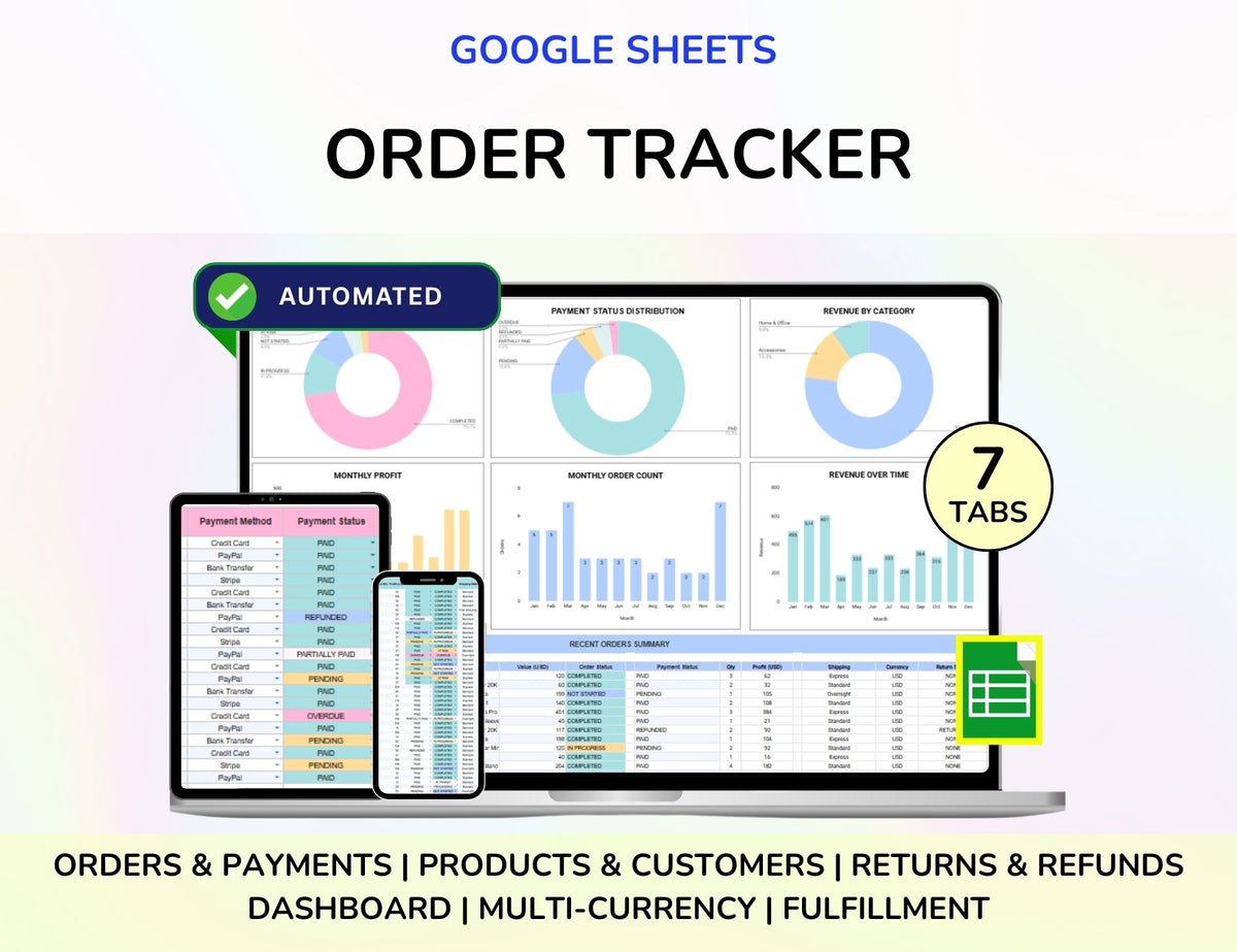 Sales Planner Bundle Inventory Tracker Order Tracker Invoice