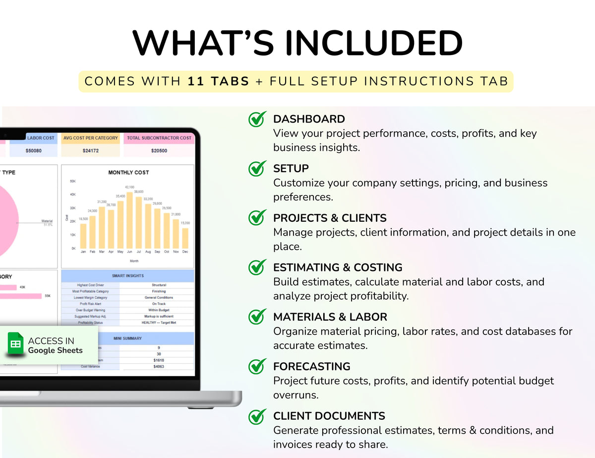 Contractor Estimate Spreadsheet — Construction Bid Calculator