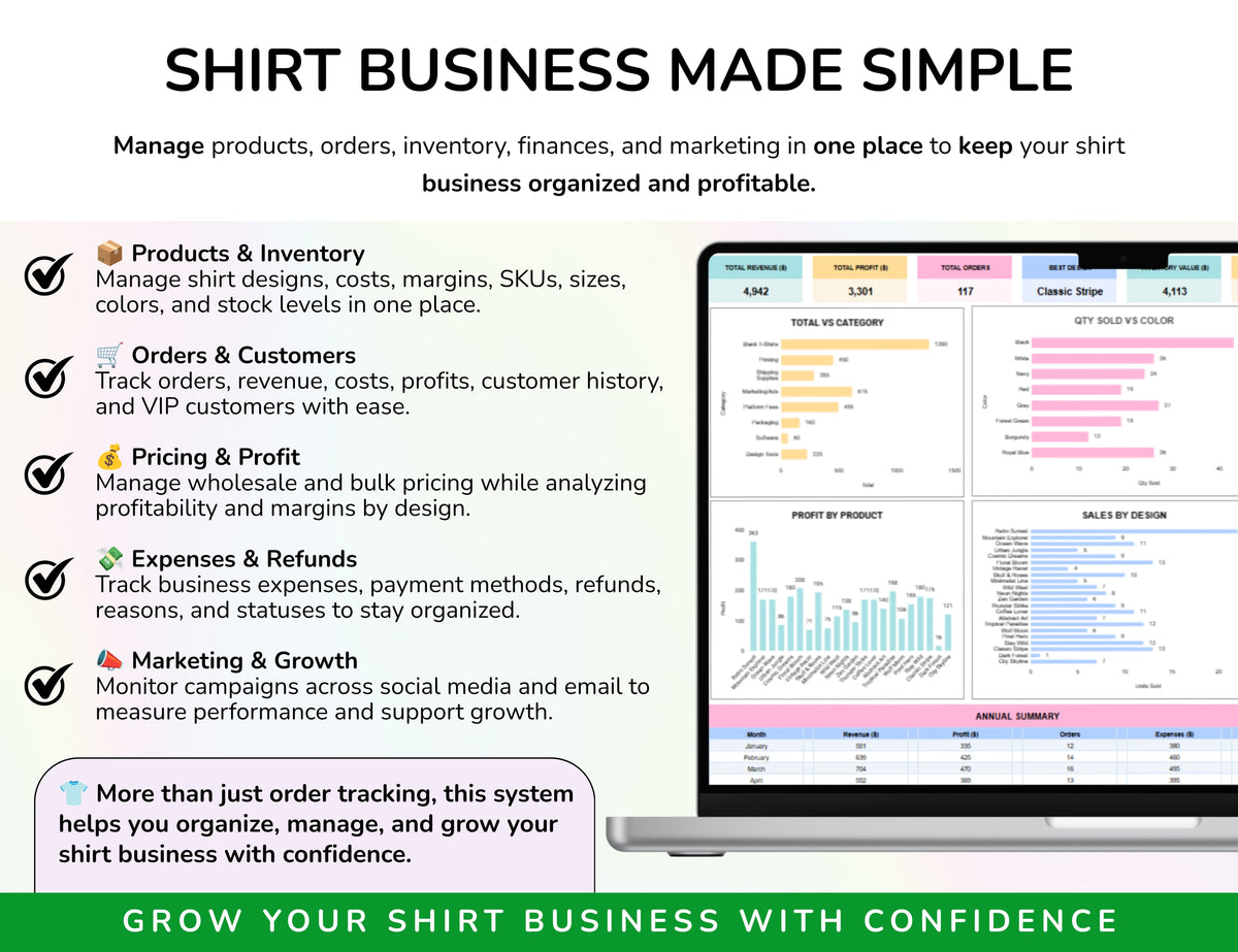 Tshirt Business Clothes Business Planner Log Apparel Templates