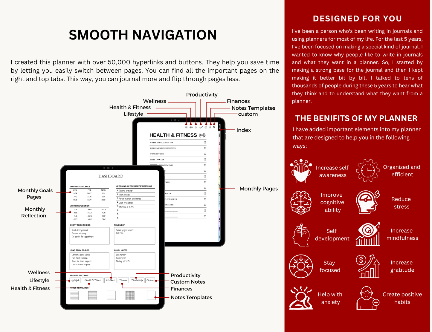 Digital Planner 2026, 2027, Goodnotes Planner, iPad Planner, Notability Planner, Digital Journal, Daily Planner, Weekly Planner