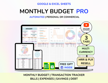 PLR Budget Package Budget Template Resell PLR Digital Planner PLR Budget Plr Google Sheet Reseller Spreadsheet Plr Planner Plr Product