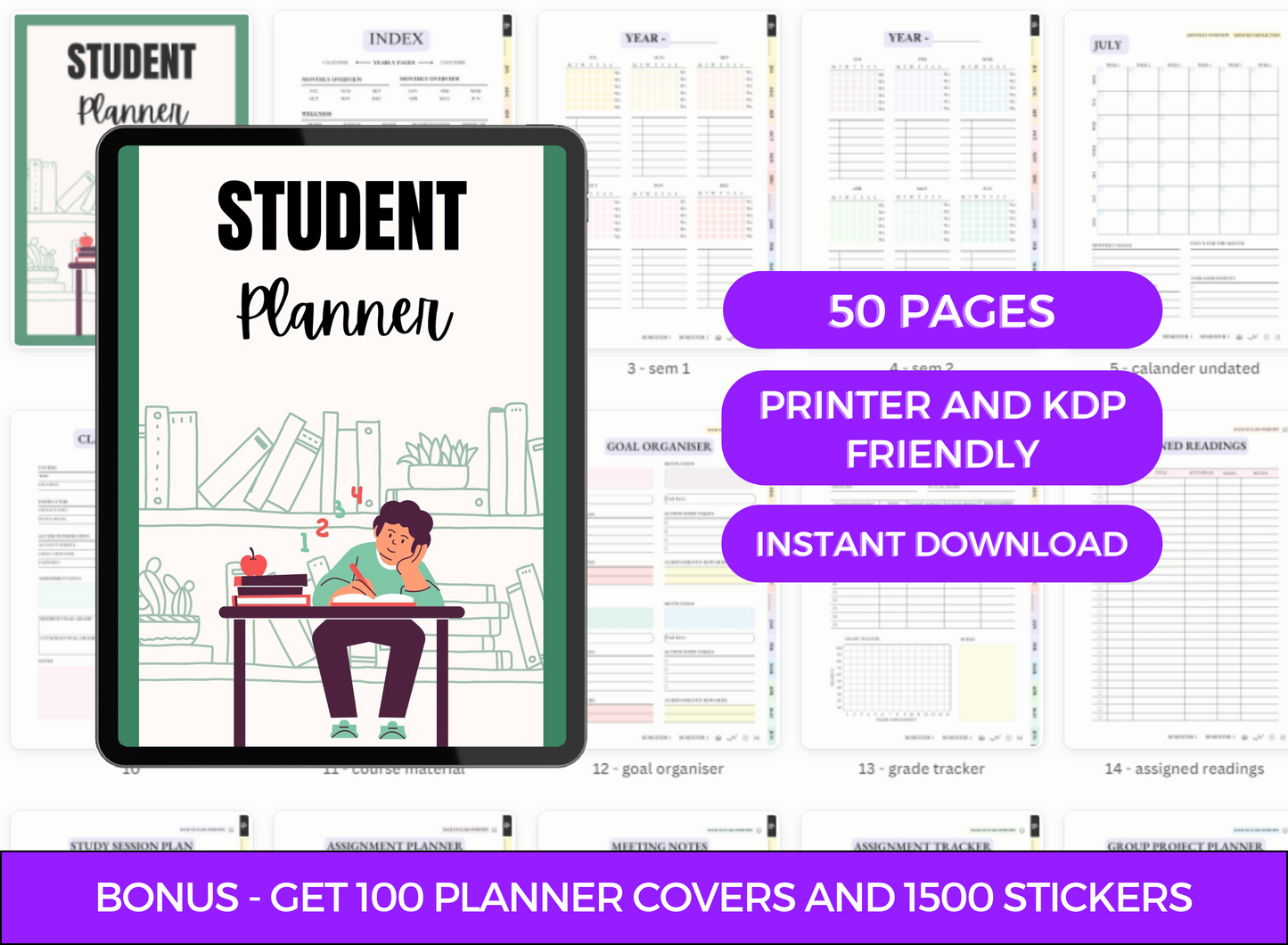 PLR Student Printable Planner