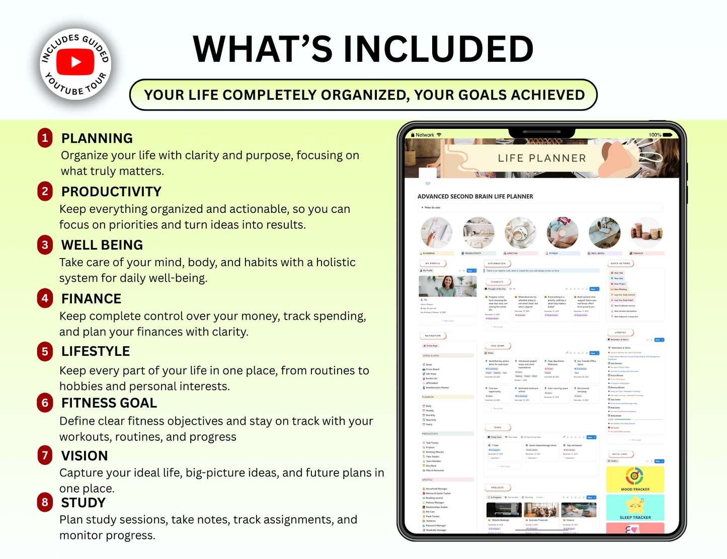 second brain notion, planner 2026, notion second brain, notion planner, notion dashboard, notion 2026, notion, life planner, digital planner 2026, digital planner, aesthetic notion adhd notion, adhd daily planner