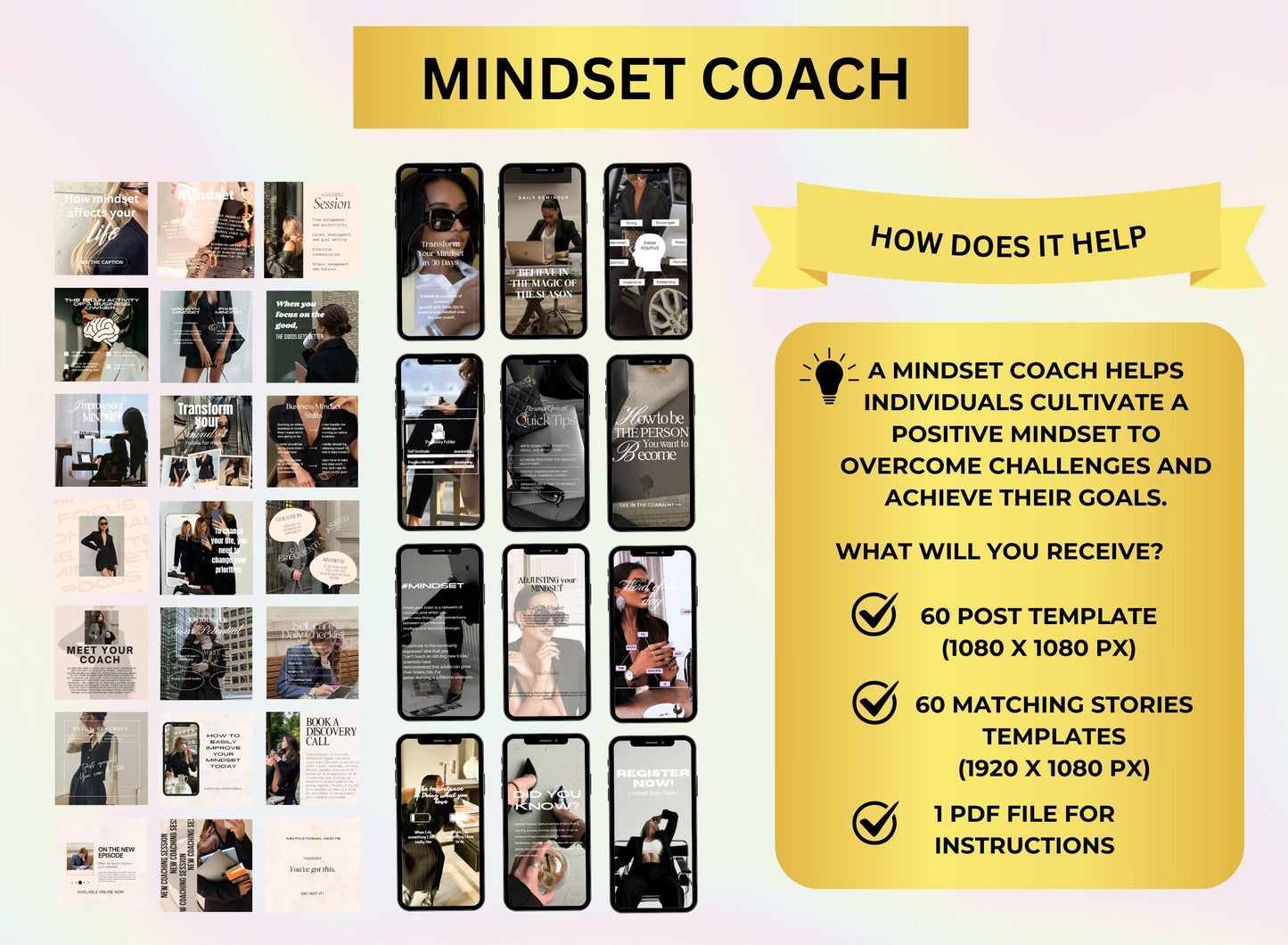 Life Coach Social Media Templates Bundle Master Resell Rights