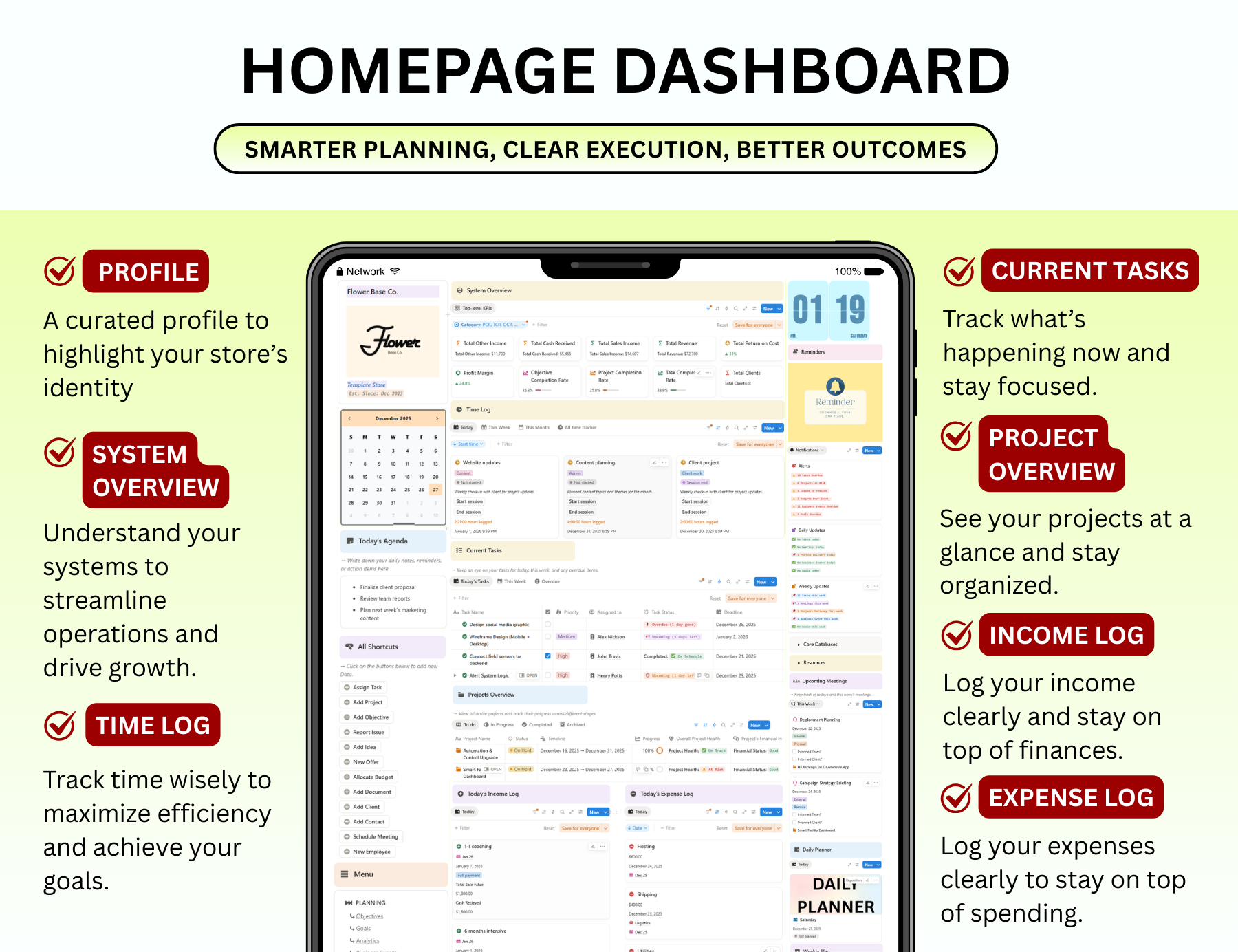 CRM Customer Relationship Management, Client Tracker Notion, Client Log Notion template, Client dashboard, business tracker notion, business template, Business Planner, business plan notion, business goals notion