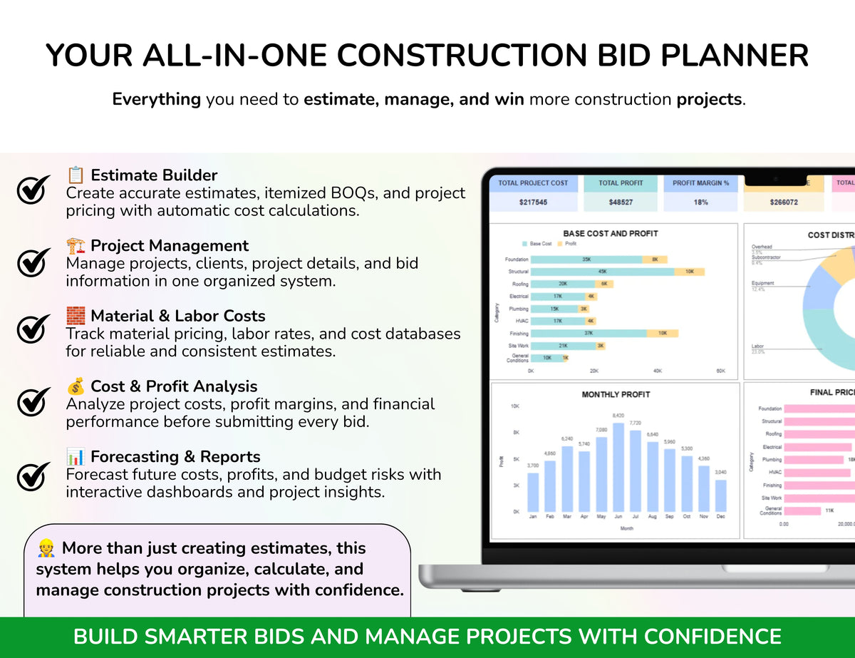 Contractor Estimate Spreadsheet — Construction Bid Calculator