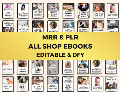 MRR PLR All Shop Digital Product Access with Lifetime Updates - Limited Time Deal