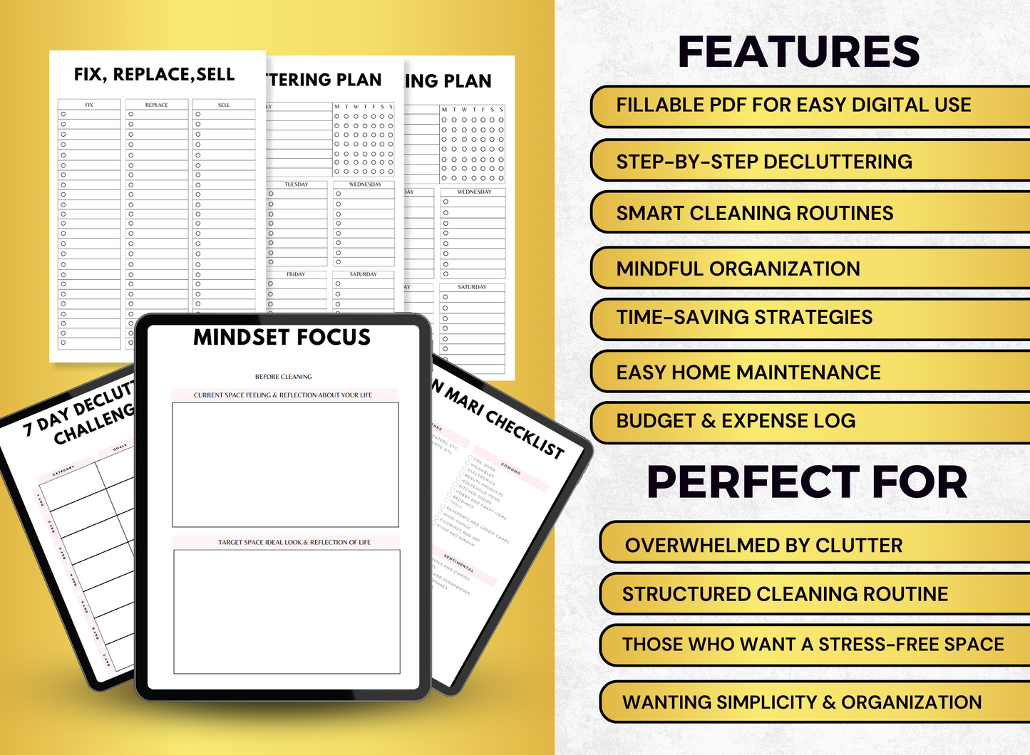 decluttering and cleaning planner, decluttering and cleaning workbook, decluttering and cleaning worksheet, decluttering and cleaning fillable pdf, decluttering and cleaning journal, worksheet, workbook, planner, fillable pdf, daily planner, digital planner, fill out pdf, fill out pdf online, best planners, custom planner, editable pdf, pdf fillable form, best online planner