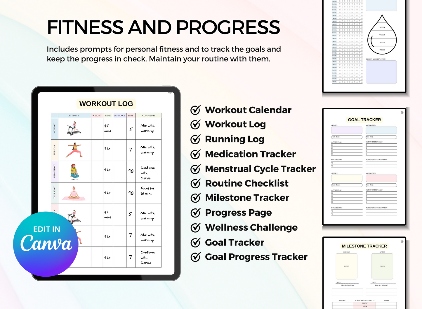PLR Fitness Printable Planner