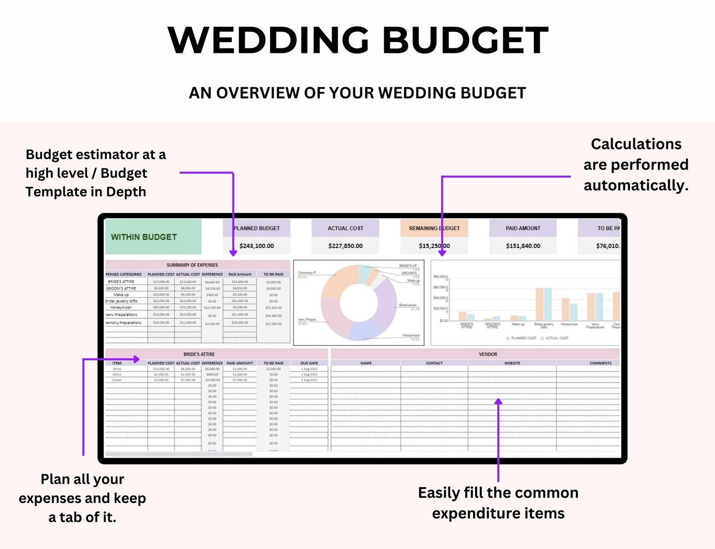 Wedding Spreadsheet Excel  Master Resell Rights