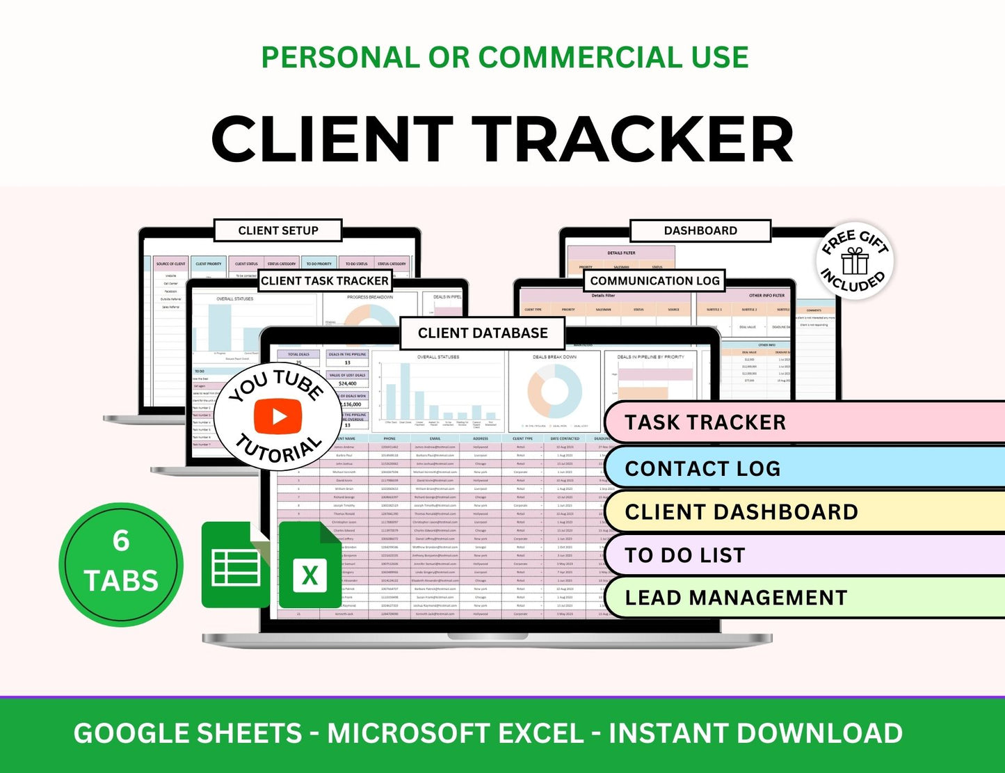 PLR Small Business Spreadsheet CRM, Business Tracker