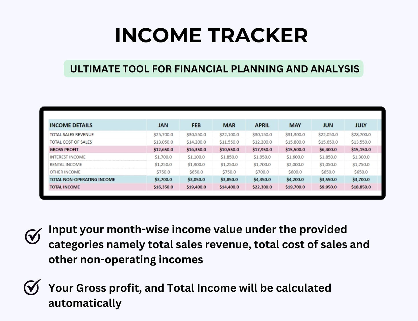 Profit and Loss Statement Spreadsheet
