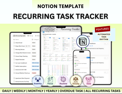 Notion Planner Essential Bundle, Notion dashboard, Notion template, Notion Tracker, Notion Productivity, Notion Task tracker