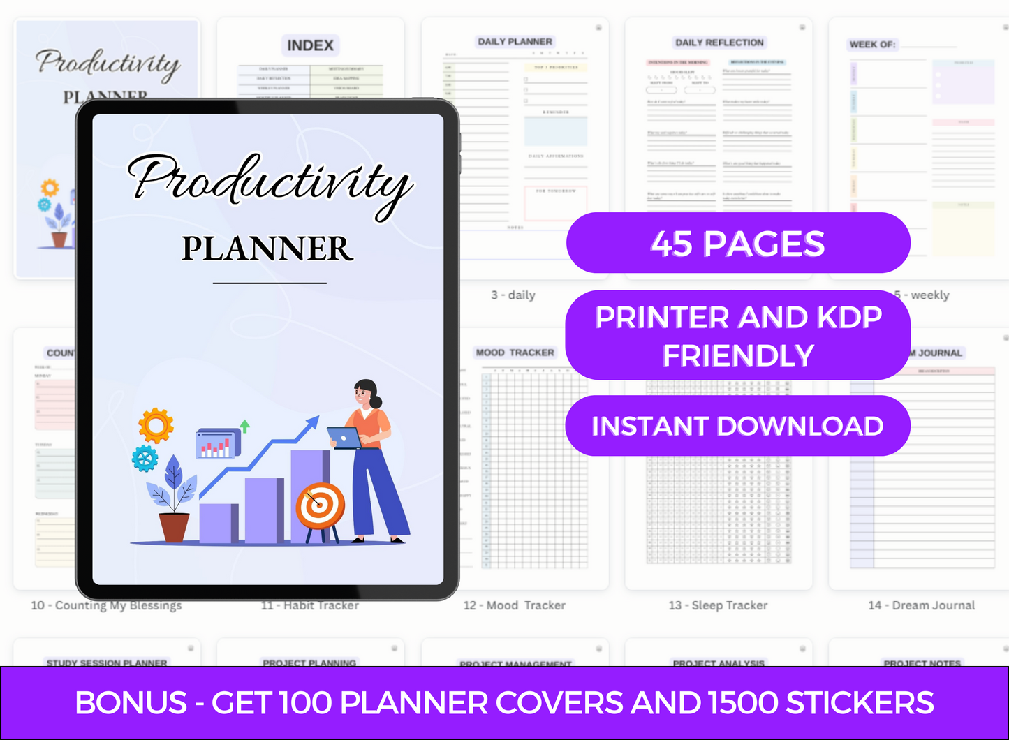 PLR Printable - Productivity Planner