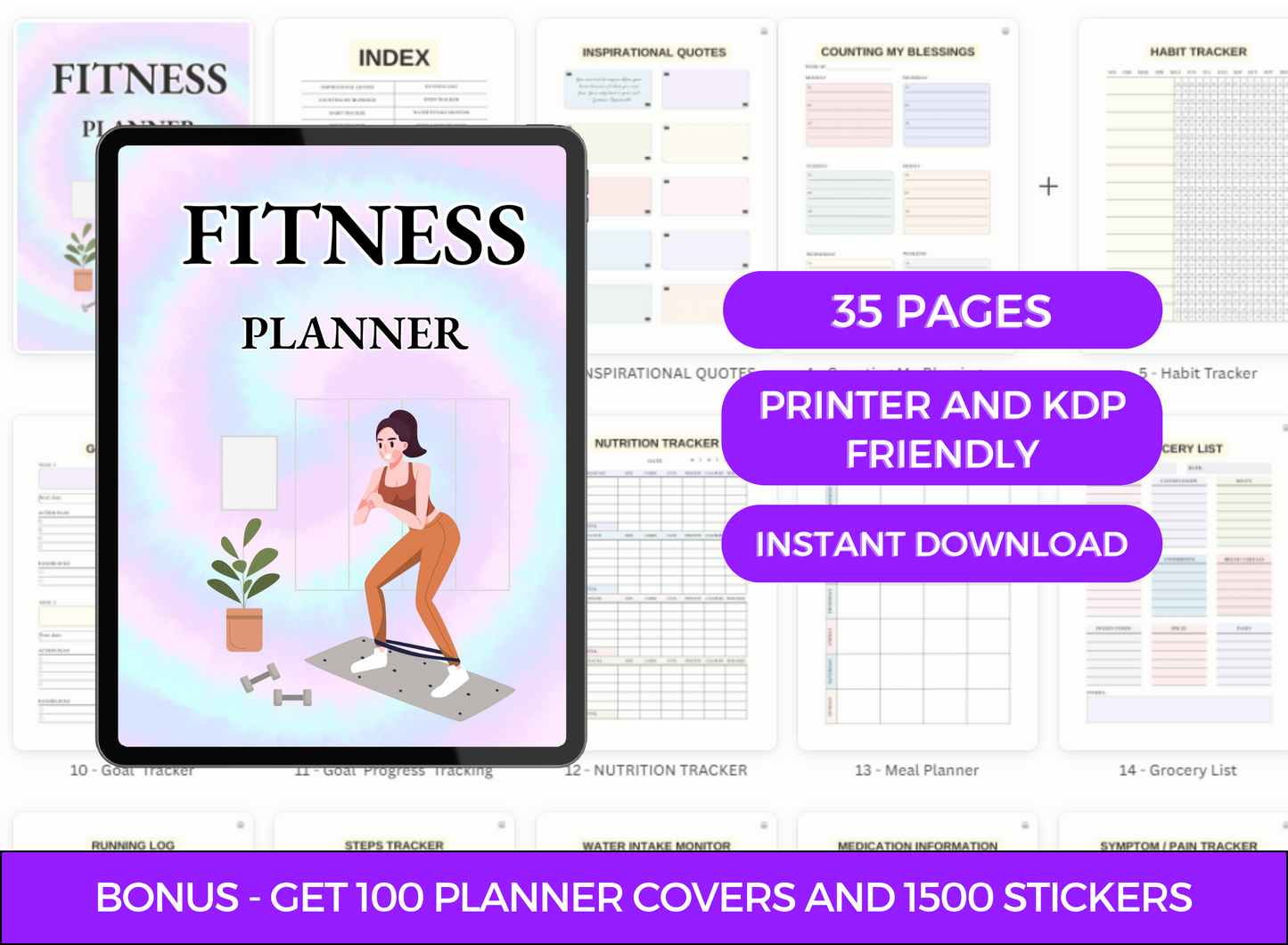 PLR Fitness Printable Planner