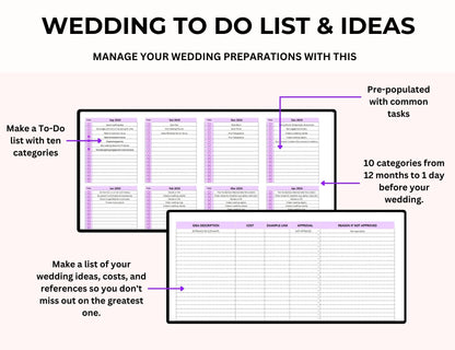 Wedding Spreadsheet Excel  Master Resell Rights