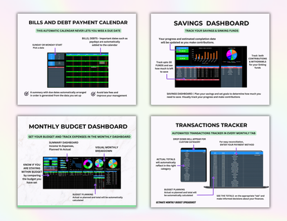 Dark Mode Spreadsheet Budget Planner, Master Resell Rights, PLR Google Sheets