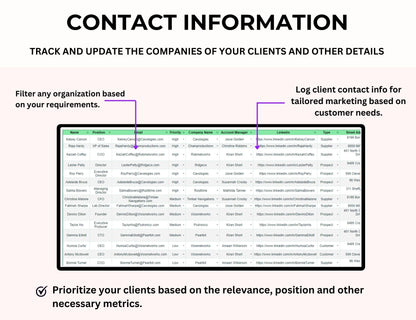 Customer Relationship Management CRM Tracker Excel and Google Sheets