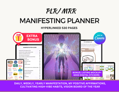 Manifestation Planner Manifestation Journal Manifestation Workbook 369 Manifestation Manifestation Printable, Master Resell Rights MRR PLR Manifestation Planner Manifestation Journal Resale Money Manifestation PLR Digital Planner Manifestation Bundle Manifesting Journal 